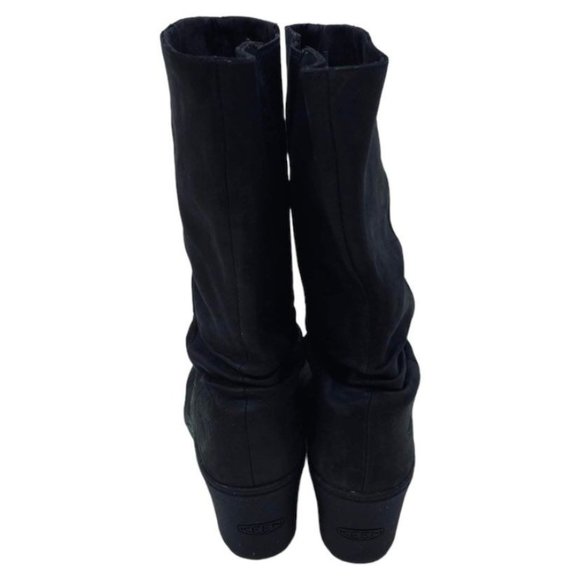 Keen Akita Size 11 Leather Slouch Wedge Boots Mid Calf Pull On Round Toe Comfort - Picture 5 of 12